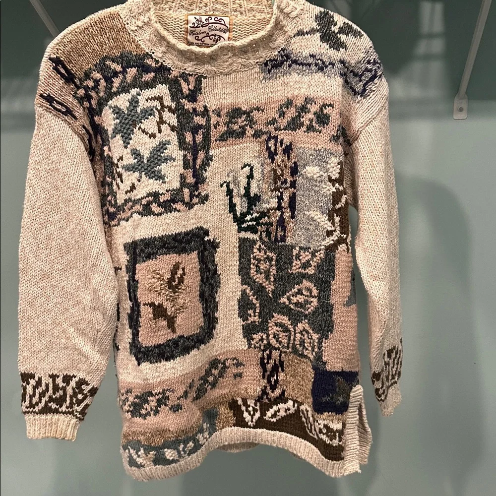 Vintage chunky knitted patterned sweater